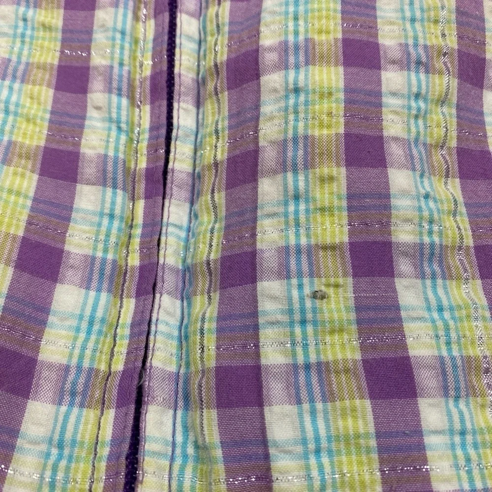 Vintage Coogi Australia Purple Harrington Plaid Full Zip Jacket Classic Fit 6/L